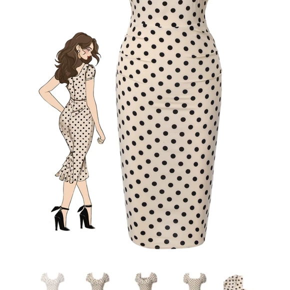 Retro Stage Dresses & Skirts - Retro Stage Polka Dot Midi Dress Sz L NWT PinUp Retro